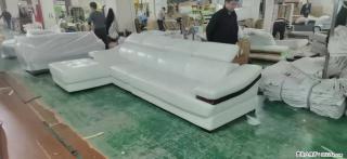 【大厂仿真皮沙发】实木框架，高回弹海绵45密度。全新包装，质量非常好，3.6米右贵妃 - 天门28生活网 tm.28life.com